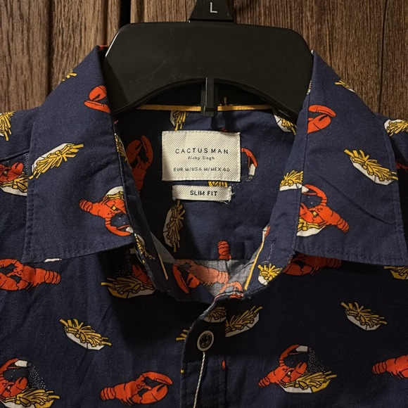 NWT Cactus Man Ricky Singh slim fit poplin short-sleeved button down size medium - Picture 1 of 8